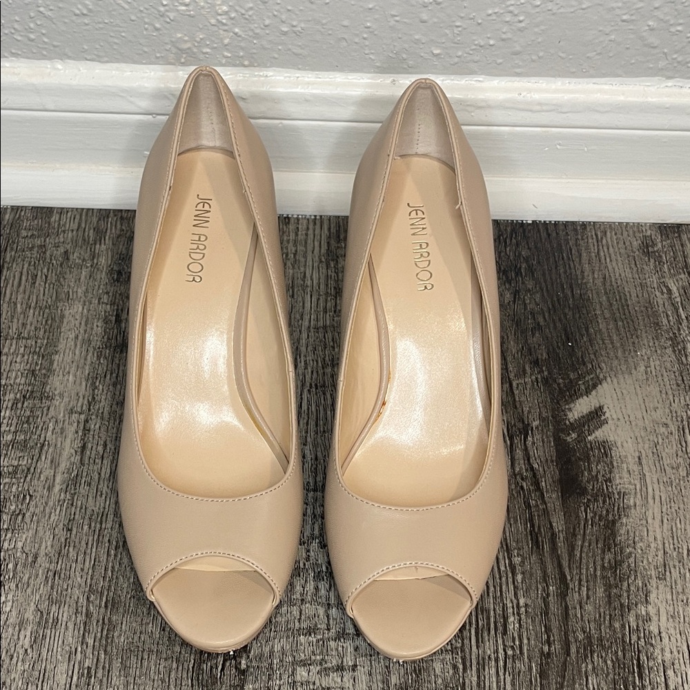 JENN ARDOR Women's Peep Toe Heels - Cream